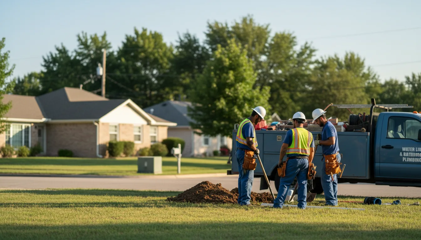 Residential water line and bathroom plumbing service in Weinert, TX
